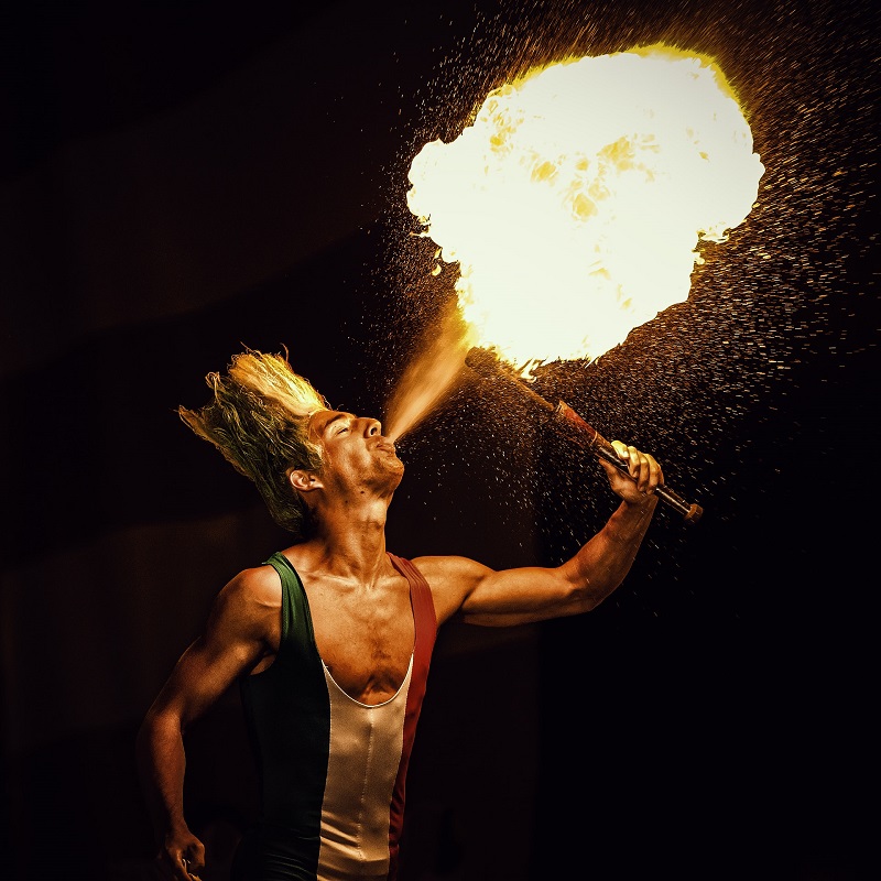 Fire eating show