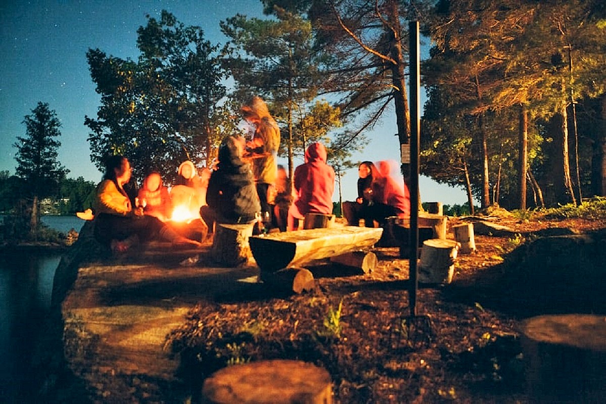 Beach bonfire in Seychelles